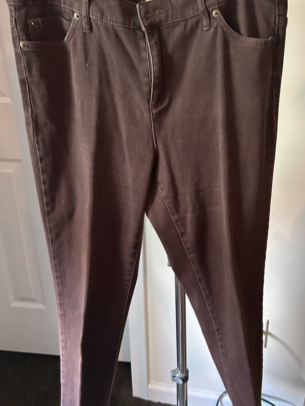 Men's Brown Slim Straight Pants